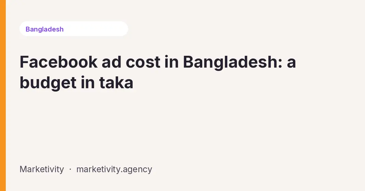 Cream cover about Facebook ad costs in Bangladesh in taka