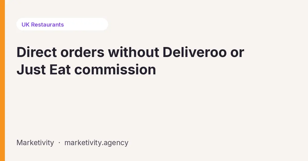 Cream cover about direct takeaway orders and delivery-app commission