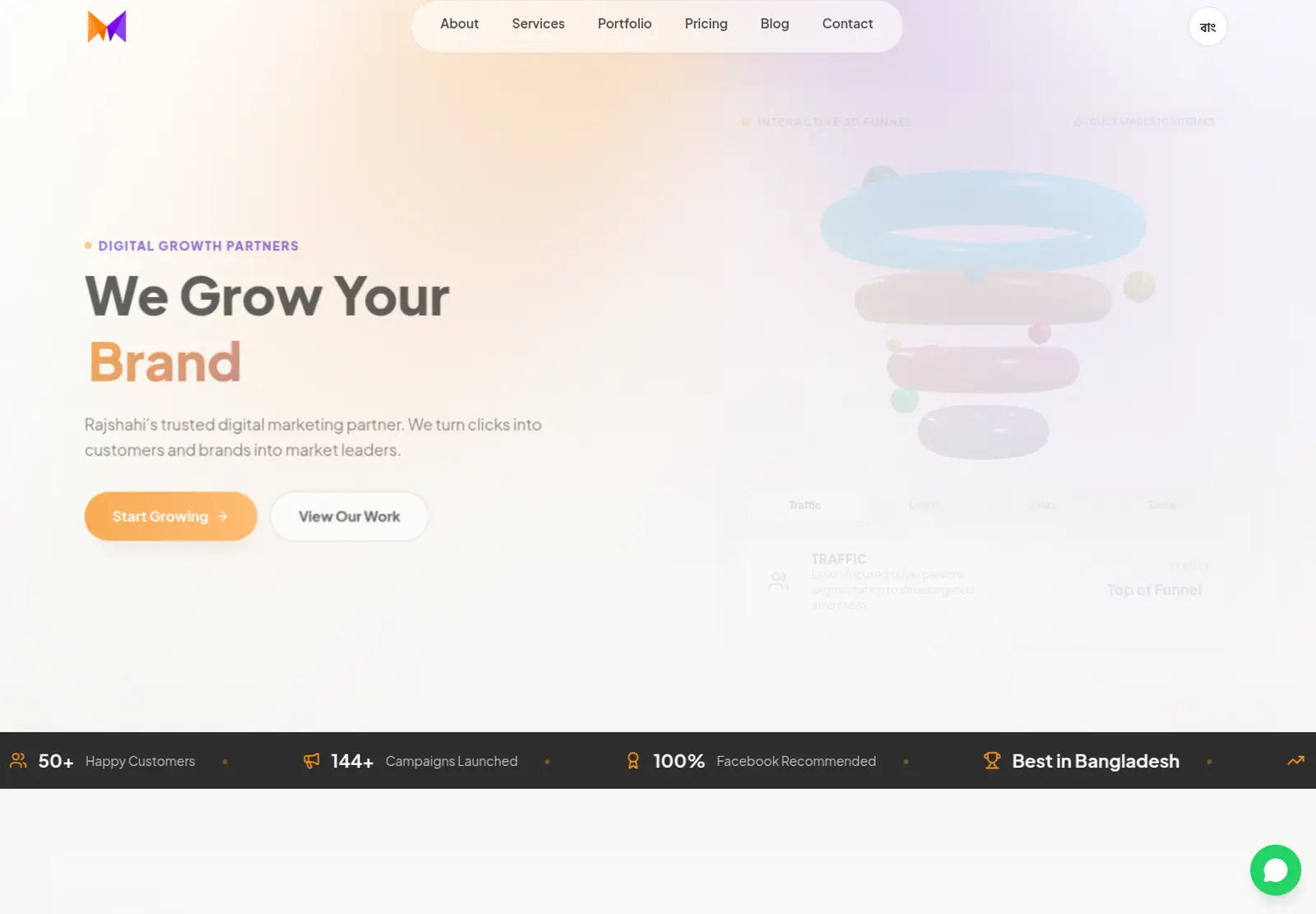 Screenshot of a Marketivity marketing website in the portfolio